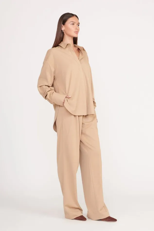 Women STAUD Tops COLTON SHIRT CAMEL SUITING Women STAUD Tops COLTON SHIRT CAMEL SUITING