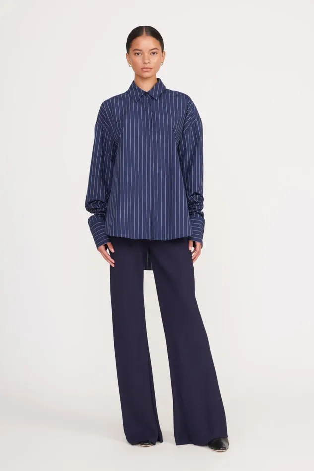 Women STAUD Tops COLTON SHIRT NAVY PINSTRIPE Women STAUD Tops COLTON SHIRT NAVY PINSTRIPE