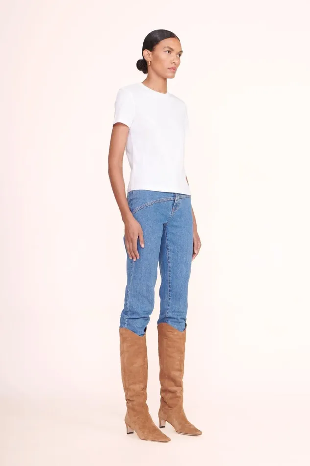 Women STAUD Tops CREW NECK T SHIRT WHITE