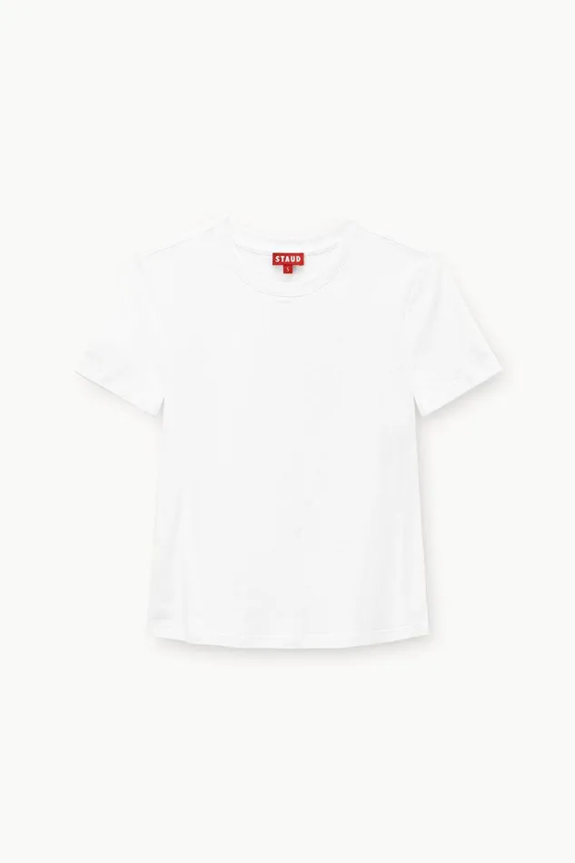 Women STAUD Tops CREW NECK T SHIRT WHITE
