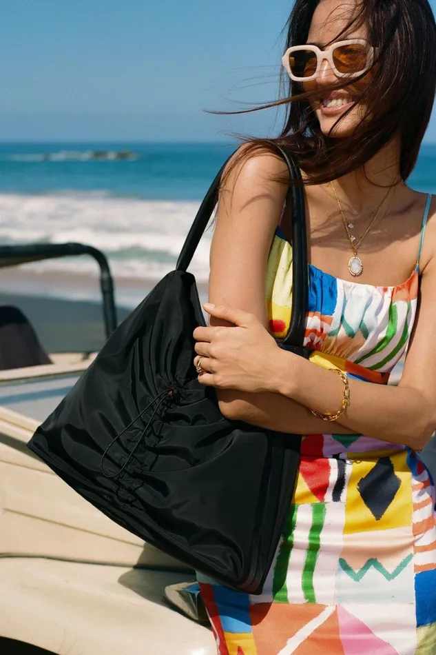 Women STAUD Totes FELIX NYLON TOTE BLACK