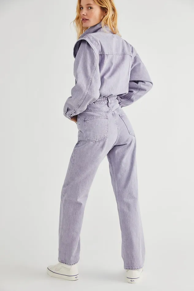 Women StraightLeg Jeans Free People AGOLDE Reyna Jumpsuit Ashberry