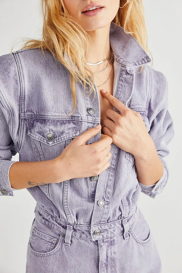 Women StraightLeg Jeans Free People AGOLDE Reyna Jumpsuit Ashberry