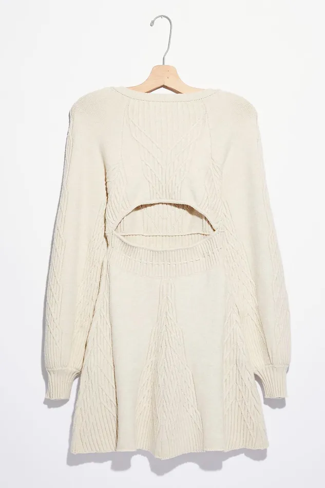 Women Sweater Dresses Free People Emmaline Mini Dress Evening Cream