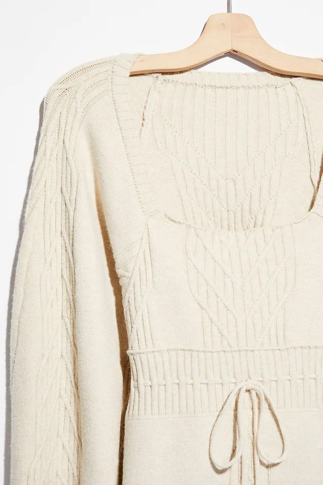 Women Sweater Dresses Free People Emmaline Mini Dress Evening Cream