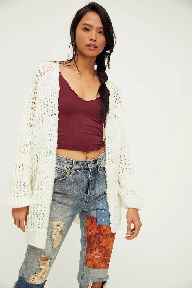 Women Sweaters Free People Saturday Morning Cardi Evening Cream