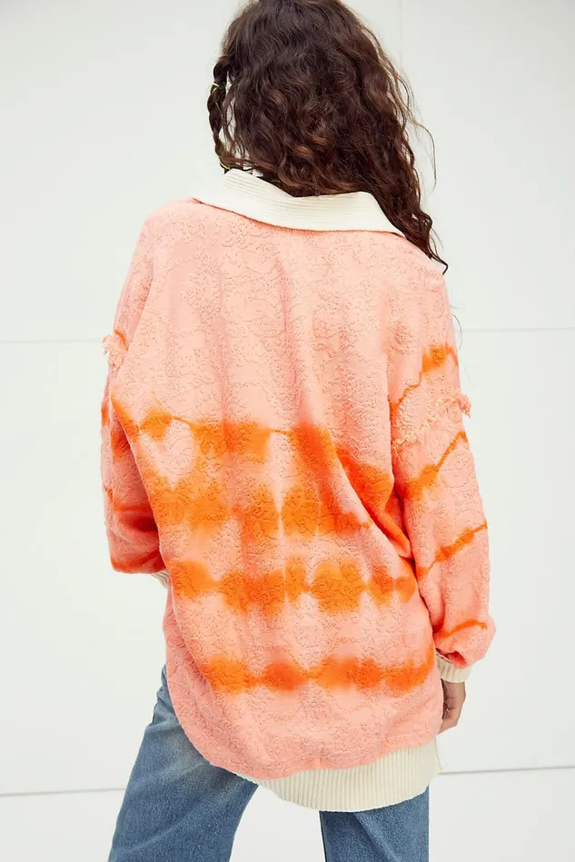 Women Sweaters Free People Sunrise Polo Tropical Sunset Combo