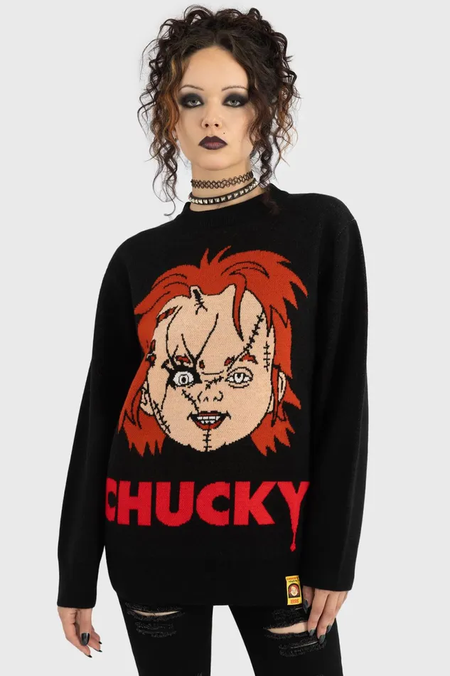Women Sweaters Killstar I Like To Be Hugged Knit Sweater