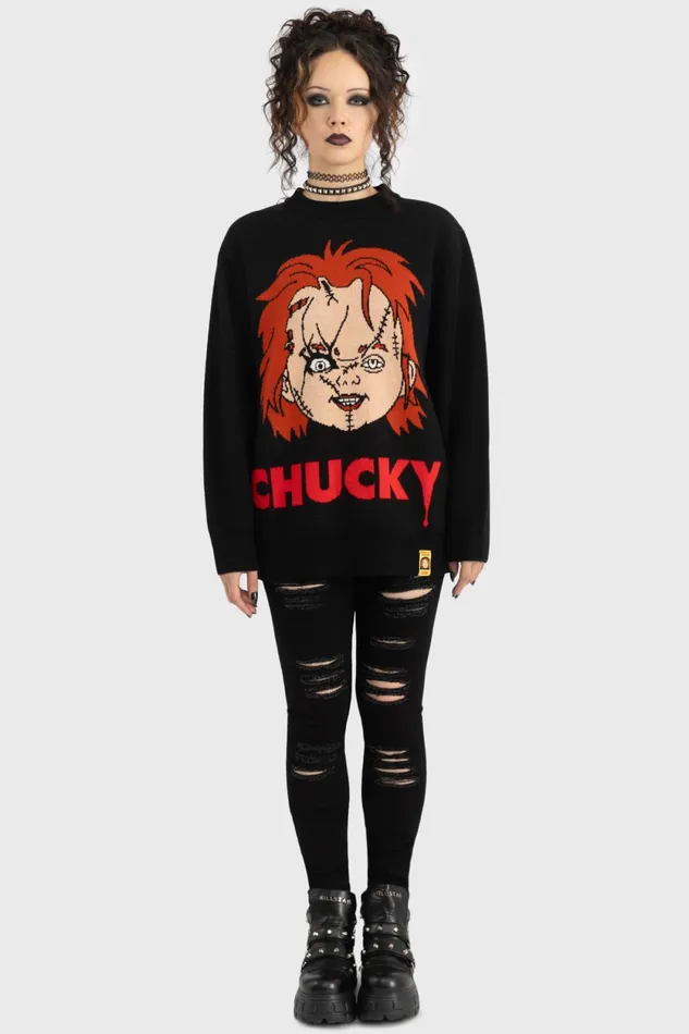 Women Sweaters Killstar I Like To Be Hugged Knit Sweater