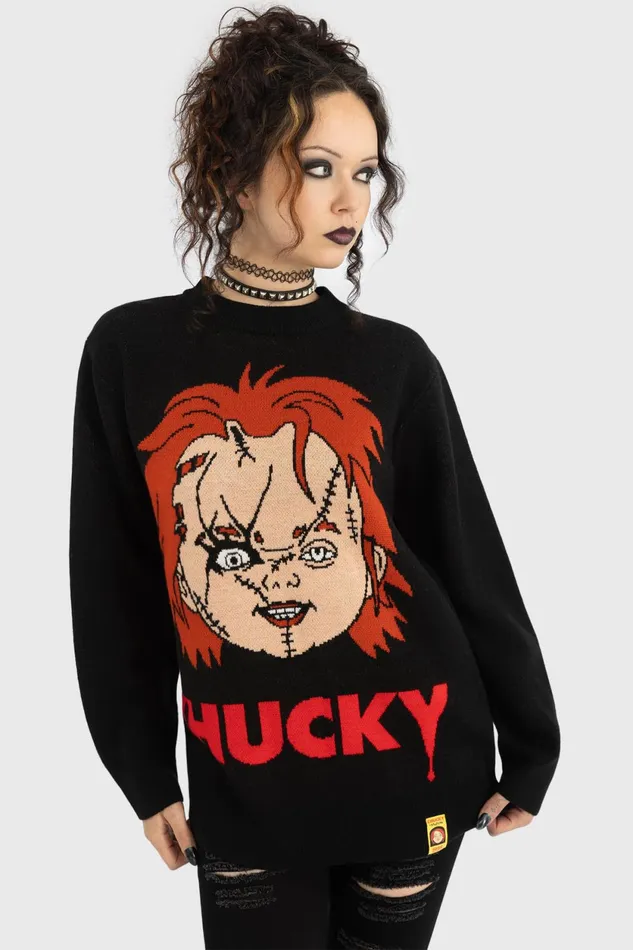 Women Sweaters Killstar I Like To Be Hugged Knit Sweater