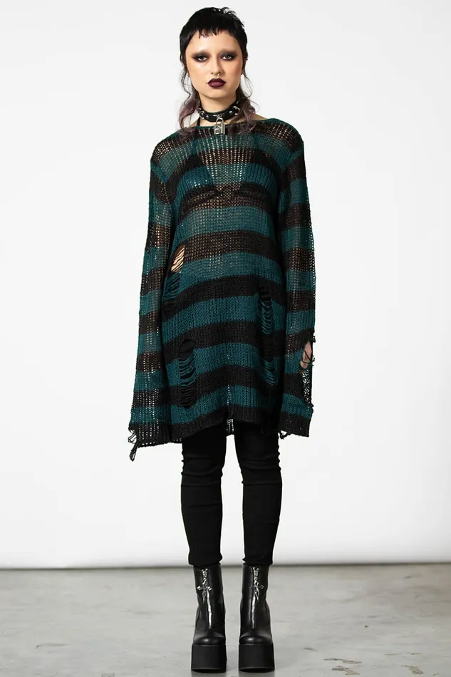 Women Sweaters Killstar Sea Punk Knit Sweater