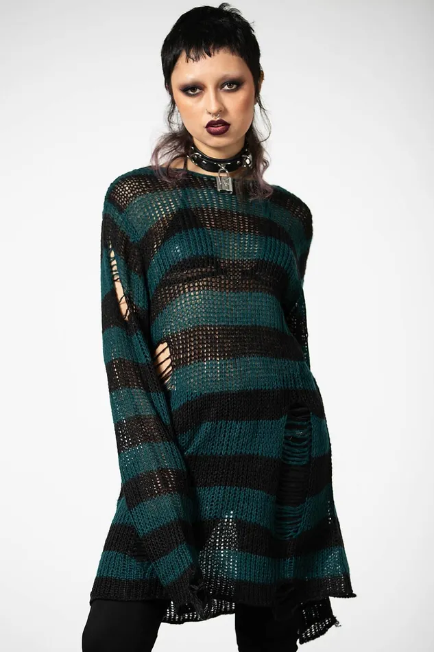 Women Sweaters Killstar Sea Punk Knit Sweater