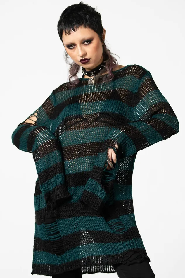 Women Sweaters Killstar Sea Punk Knit Sweater