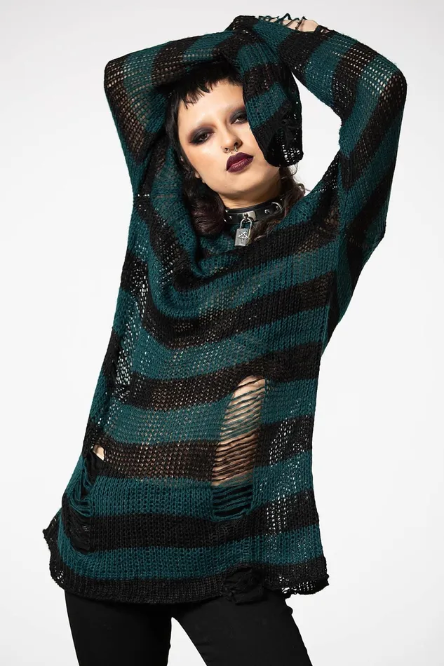 Women Sweaters Killstar Sea Punk Knit Sweater