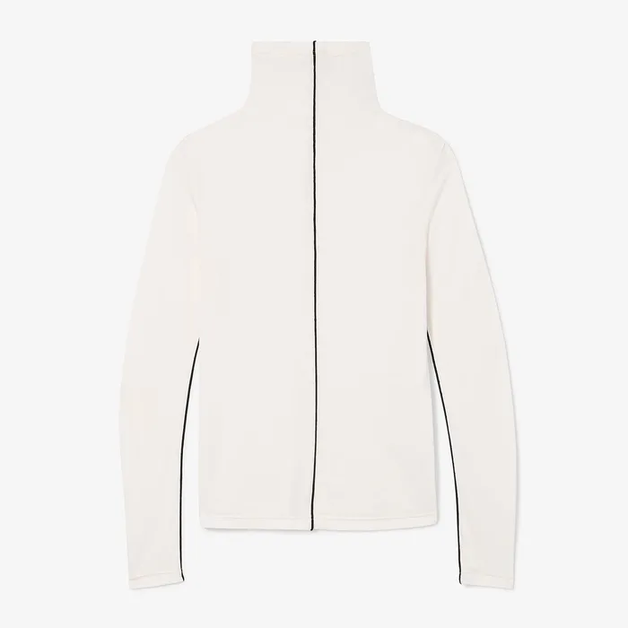 Women The Natasha Contrast Turtleneck 8211 Cloud Jersey Ivory Tops M M LaFleur