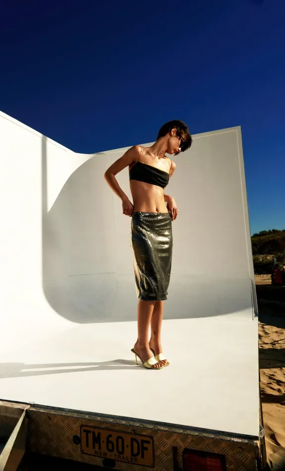 Women Tops Bec Bridge CRAWFORD BODICE Charcoal