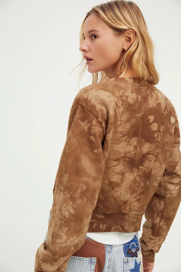 Women Tops Free People Milan Sweatshirt Java Crystal