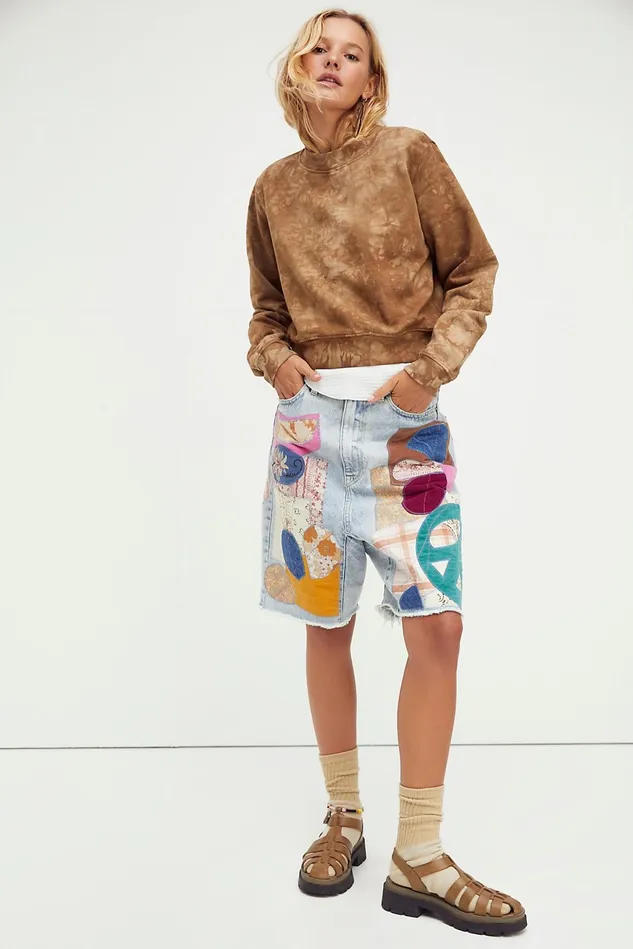 Women Tops Free People Milan Sweatshirt Java Crystal