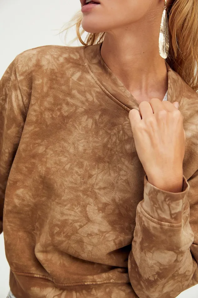 Women Tops Free People Milan Sweatshirt Java Crystal