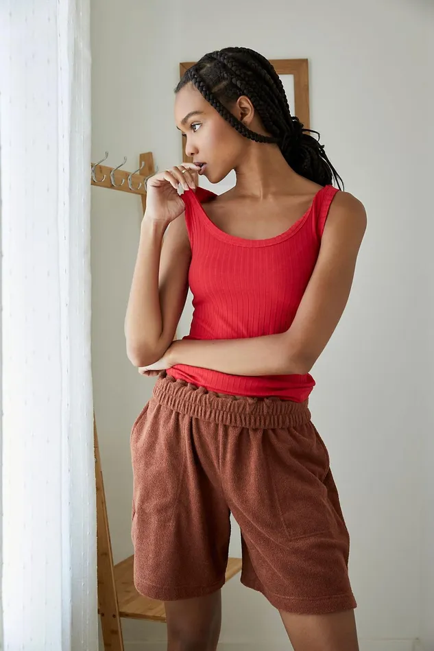 Women Tops Free People Raw Edge Tank Bright Red