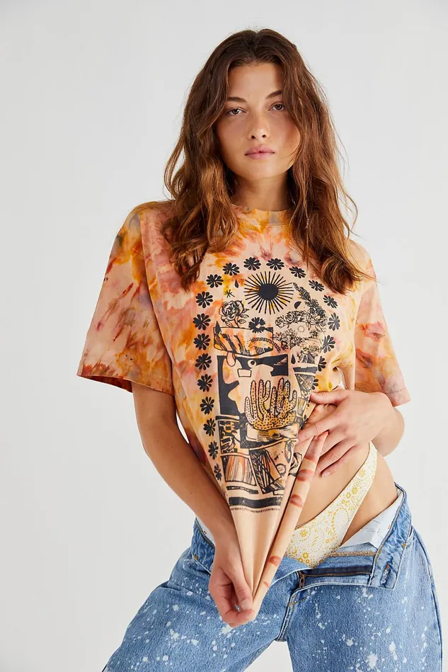 Women Tops Free People Sunspot Tee Desert Dusk