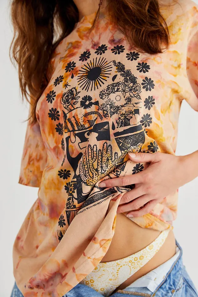 Women Tops Free People Sunspot Tee Desert Dusk