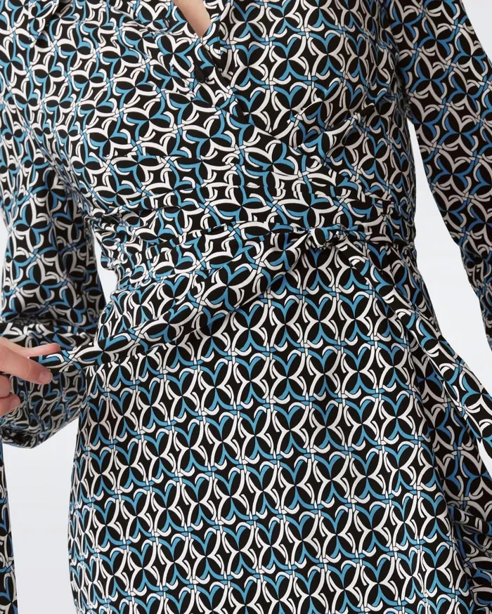 Women Tori Wrap Dress Tiny Gig Tile Blue DVF Dresses