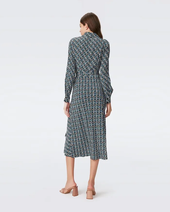 Women Tori Wrap Dress Tiny Gig Tile Blue DVF Dresses
