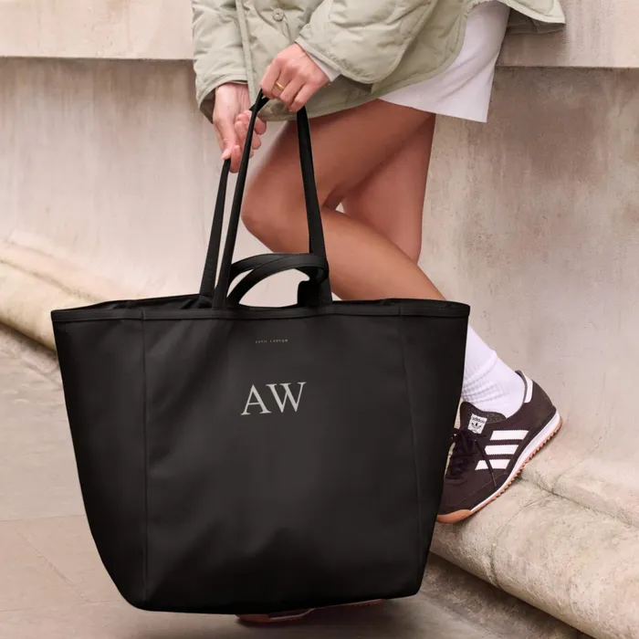 Women Tote Bags Katie Loxton NylonLuxe Black Oversized Tote Bag