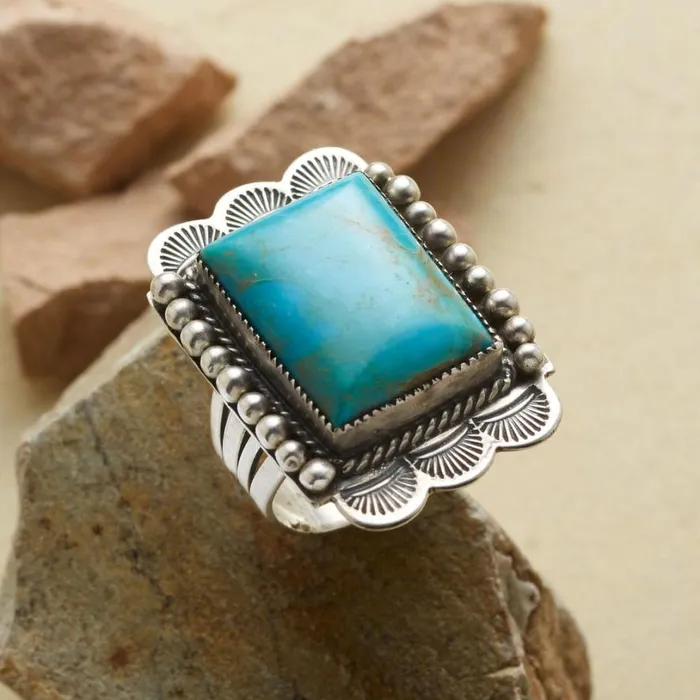 Women Treasured Turquoise Ring Sundance Catalog Rings