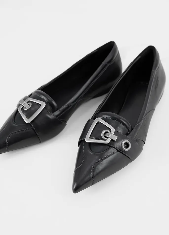 Women Vagabond Ballet Flats HERMINE SHOES Black Leather