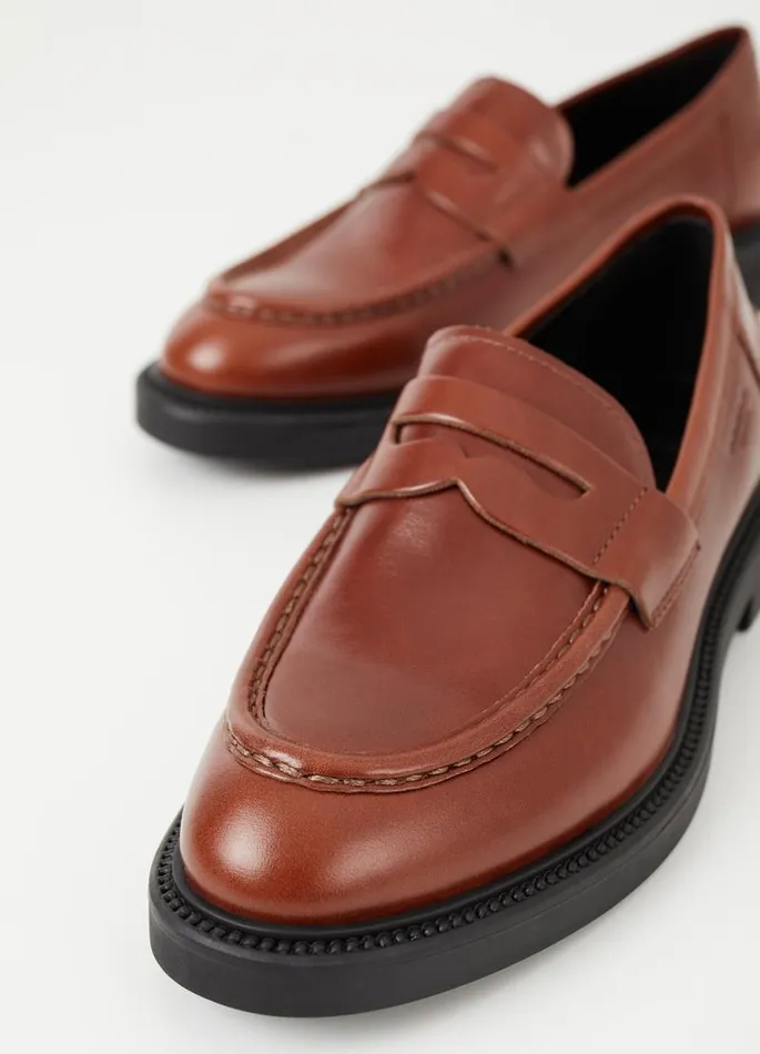 Women Vagabond Loafers ALEX W LOAFER Brown Leather