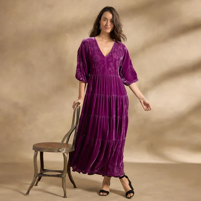 Women Velvet Dolman Tiered Dress Sugarplum Sundance Catalog Dresses and Jumpsuits Women Velvet Dolman Tiered Dress Sugarplum Sundance Catalog Dresses and Jumpsuits