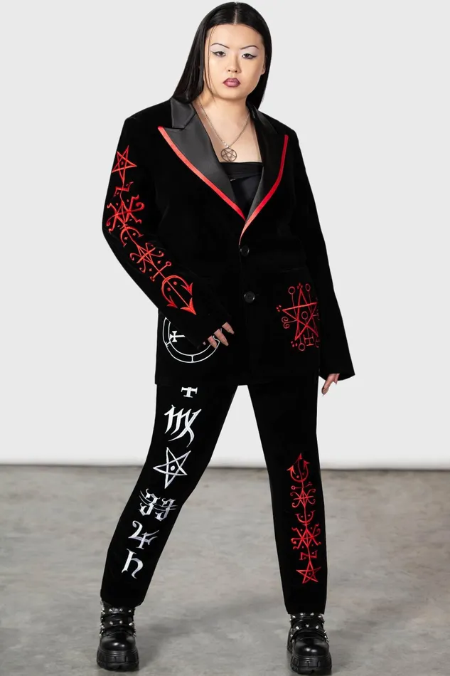 Women Velvet Killstar Enthroned Suit Trousers