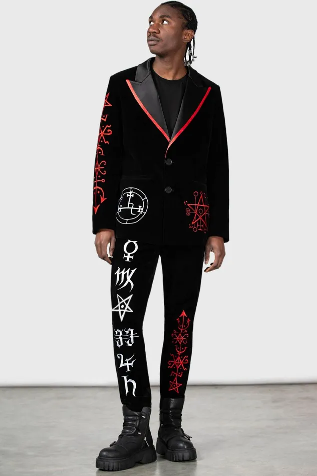 Women Velvet Killstar Enthroned Suit Trousers