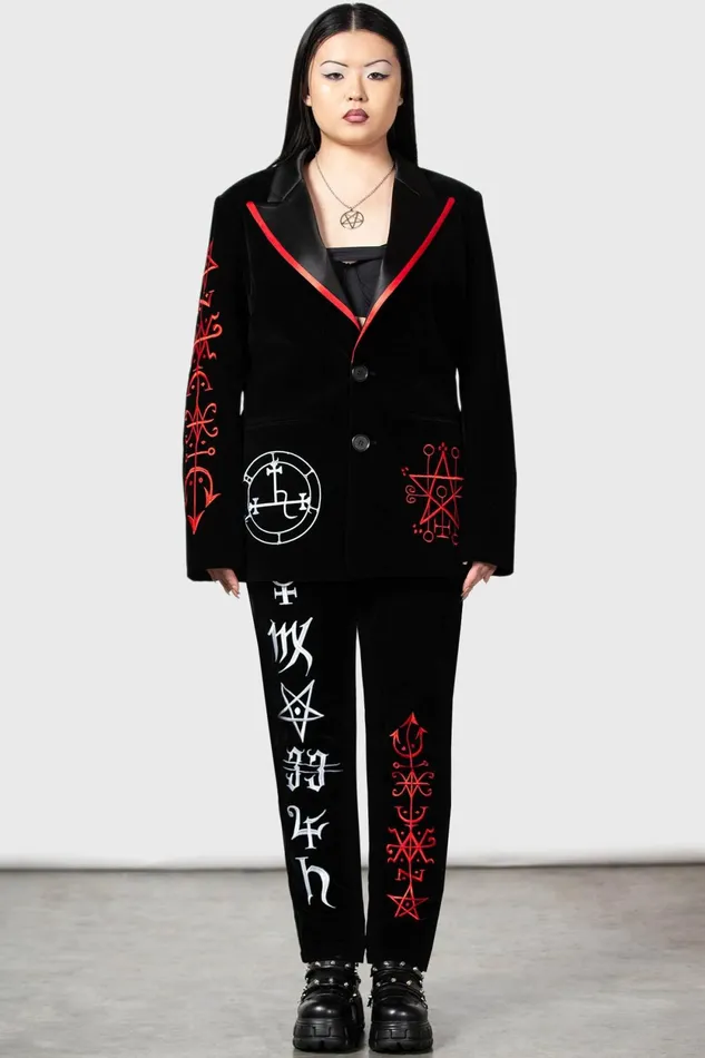 Women Velvet Killstar Enthroned Suit Trousers