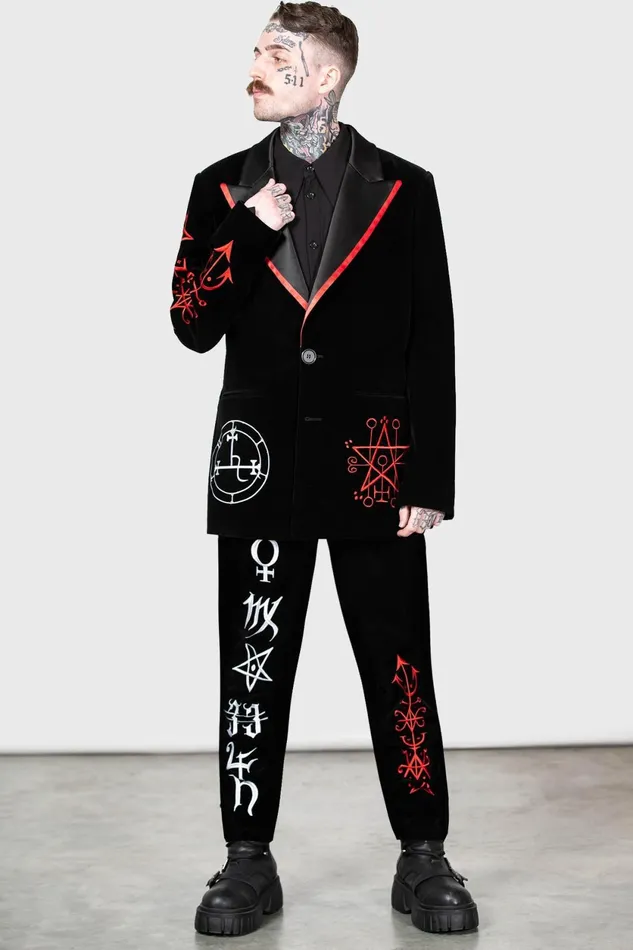 Women Velvet Killstar Enthroned Suit Trousers