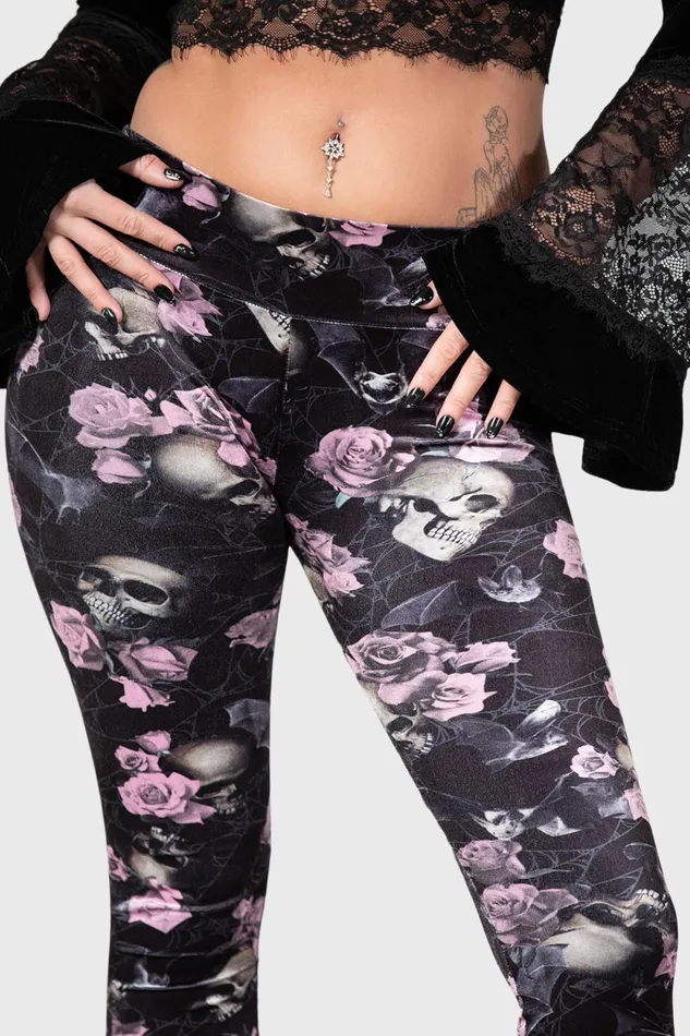 Women Velvet Killstar Hematite Leggings BLACKPINK