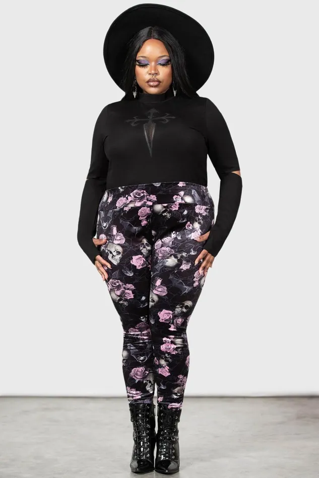 Women Velvet Killstar Hematite Leggings BLACKPINK