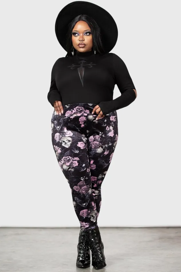 Women Velvet Killstar Hematite Leggings BLACKPINK
