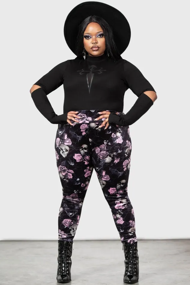 Women Velvet Killstar Hematite Leggings BLACKPINK