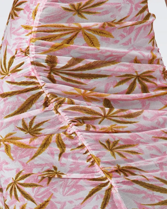 Women Willow Reversible Mesh Skirt Canabis Pink And Rose Showers Khaki DVF Skirts