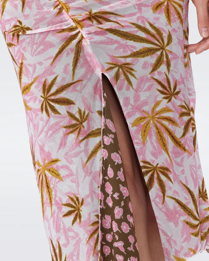 Women Willow Reversible Mesh Skirt Canabis Pink And Rose Showers Khaki DVF Skirts