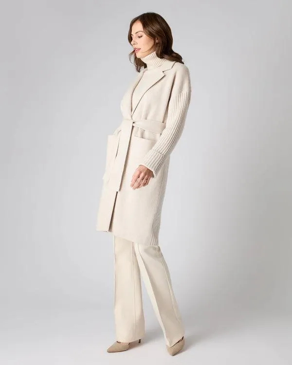 Women Women039s Cable Back Cashmere Coat PREORDERIn Ecru White Ecru White NPeal Coats and Jackets