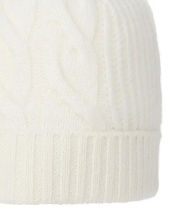 Women Women039s Cable Rib Cashmere HatIn New Ivory White New Ivory White NPeal Hats