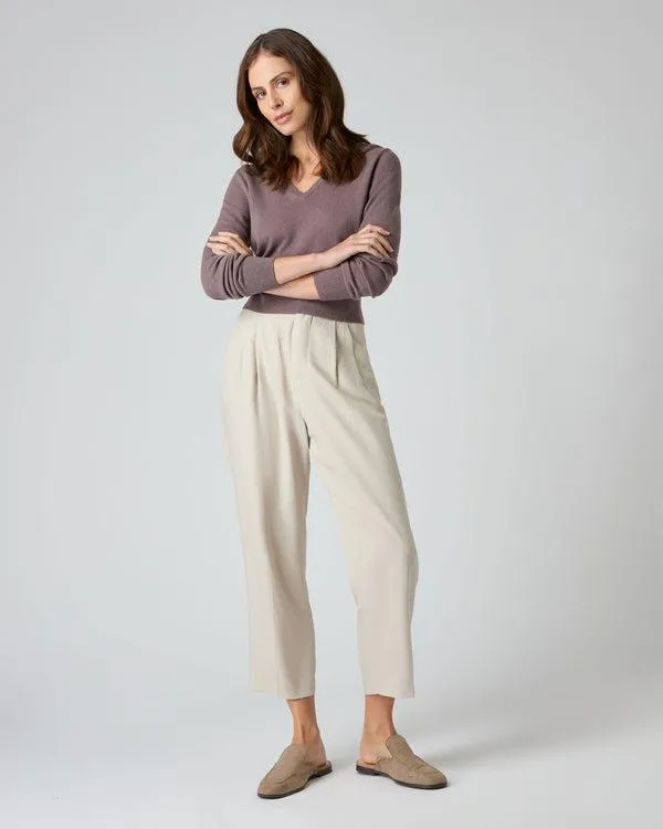 Women Women039s Crop V Neck Cashmere SweaterIn Grape Purple Grape Purple NPeal V Necks