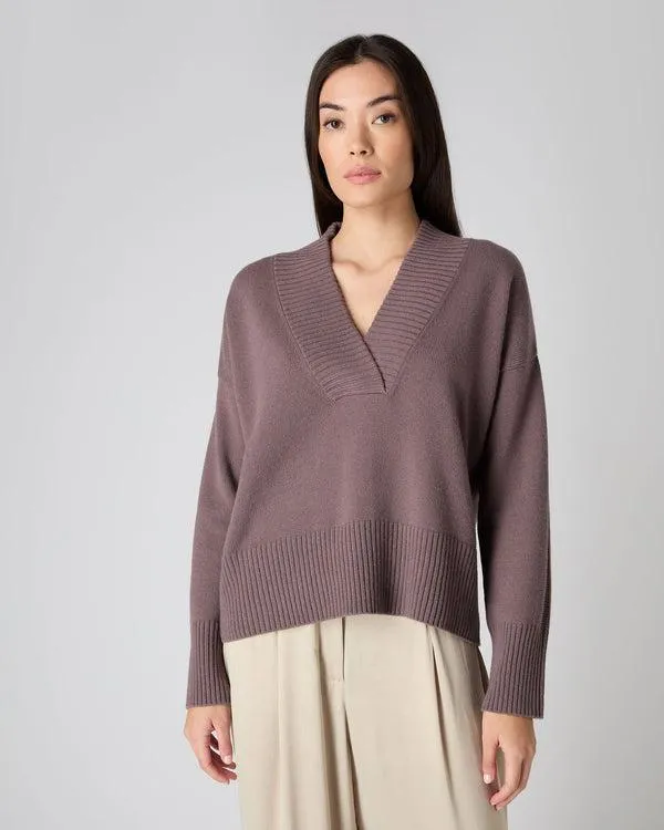 Women Women039s Deep V Neck Cashmere SweaterIn Grape Purple Grape Purple NPeal V Necks Women Women039s Deep V Neck Cashmere SweaterIn Grape Purple Grape Purple NPeal V Necks