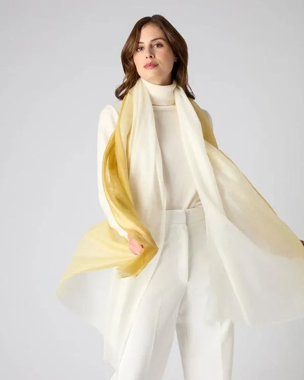 Women Women039s Dip Dye Cashmere ScarfIn Baroque Gold Baroque Gold NPeal Cashmere Scarves