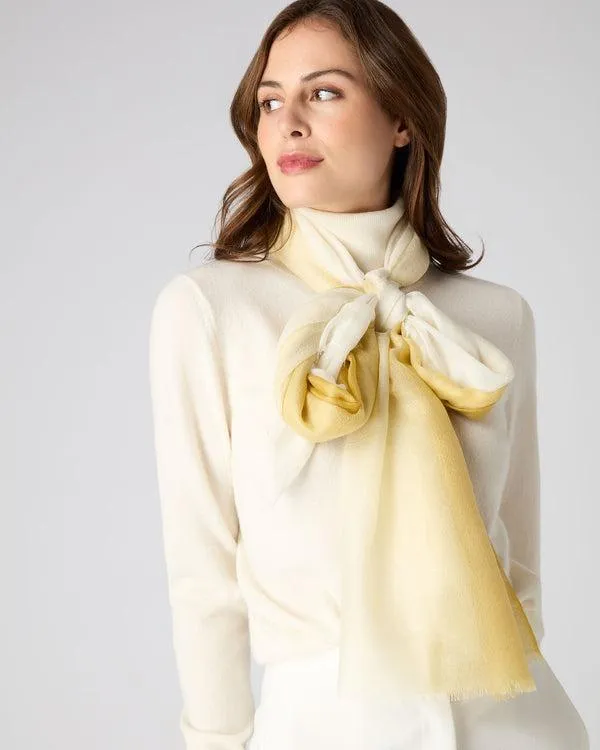 Women Women039s Dip Dye Cashmere ScarfIn Baroque Gold Baroque Gold NPeal Cashmere Scarves