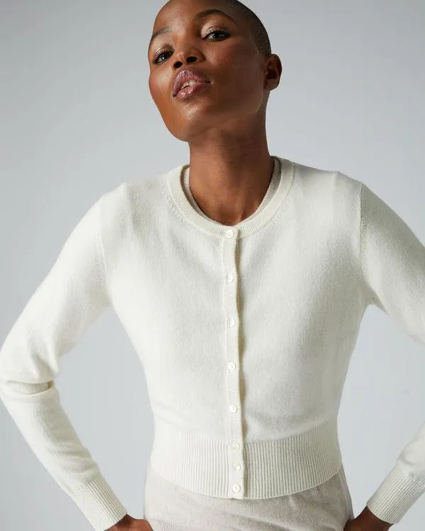 Women Women039s Long Sleeve Cropped Cashmere CardiganIn New Ivory White New Ivory White NPeal Cardigans
